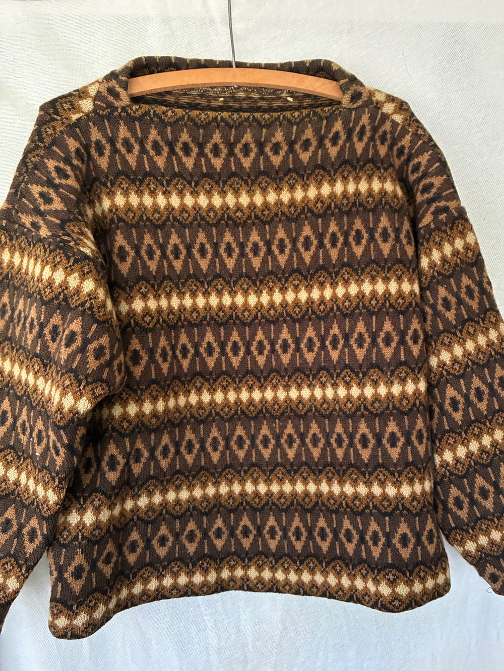Vintage RARE Heavy Wool Shades Of Browns And Tans sweater Jersey Modeller Sweden